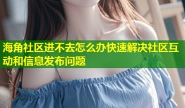 海角社区进不去怎么办快速解决社区互动和信息发布问题