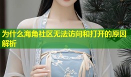 为什么海角社区无法访问和打开的原因解析