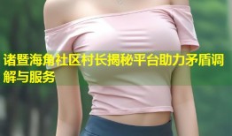 诸暨海角社区村长揭秘平台助力矛盾调解与服务