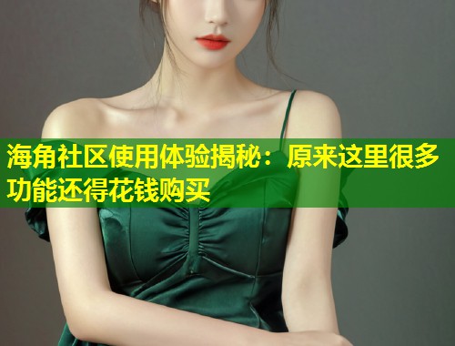 海角社区使用体验揭秘：原来这里很多功能还得花钱购买